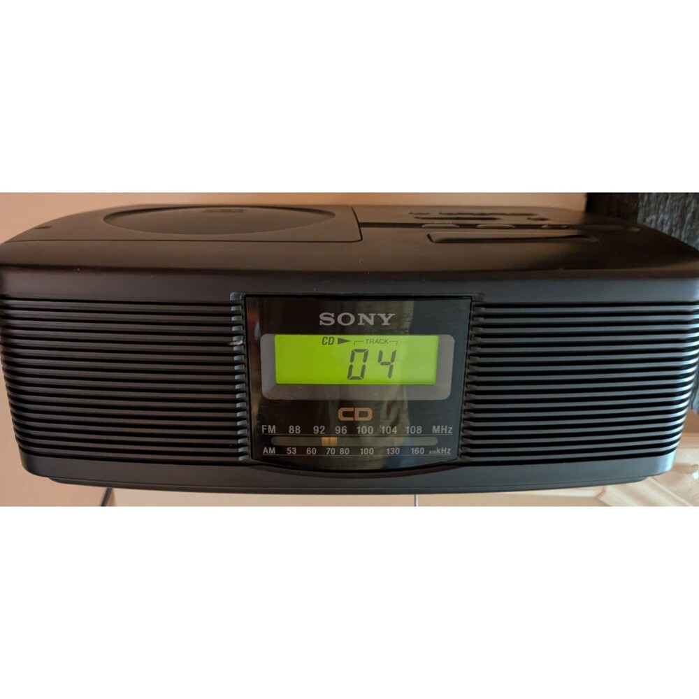 Sony CD Player Clock Radio ICF-CD810 AM/FM Stereo Dual Alarm Tested & Works